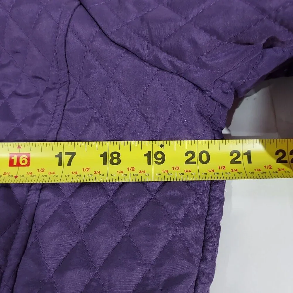 Jane Ashley Women's Quilted Coat, Size Medium Jacket Purple - Picture 6 of 16